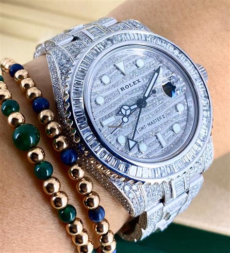iced out rolex gmt master 2